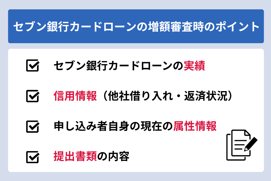 セブン銀行カードローン_増額審査時のポイント